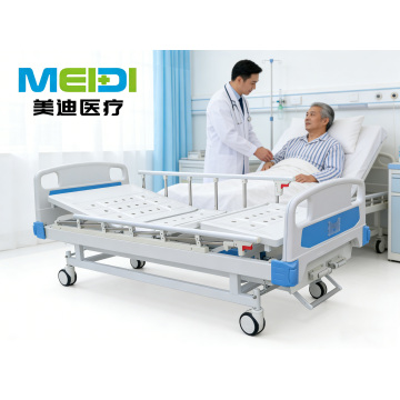 Medical Manual 2-Crank Hospital Bed, Mute Anti-Collision Castors, Adjustable Back & Leg