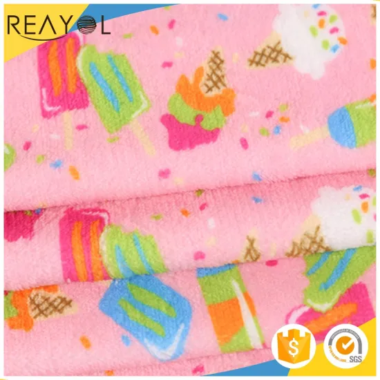 Wholesale High Quality Digital Printing Minky Fabric 100% Polyester Coral Fleece for Blankets