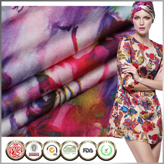 New design Korean Textile floral knit print fabrics