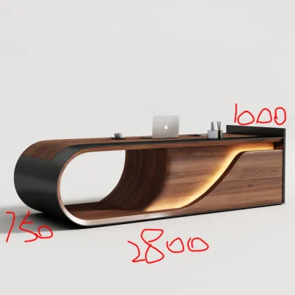 WESOME Solid Wood Executive Desk