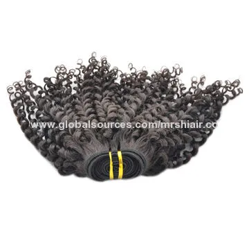 14-inch Peruvian virgin hair kinky curl weave