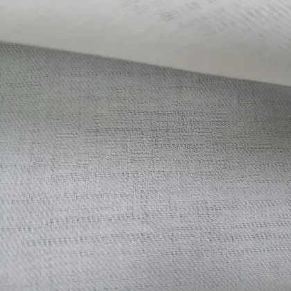 White Linen Nylon Mixed Blend Shirt Fabric