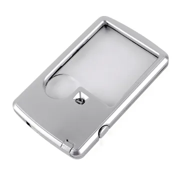 3X 6X Magnifier Glass Square Microscope with LED Light - Credit Card Magnifying Lens