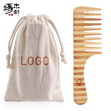 Customizable Wholesale Bamboo Wide Tooth Comb with Logo for Organic, Bio-degradable Hair Care - Perfect for Afro Hair