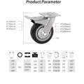 Heavy Duty Black PU Wear Resistant Cart Caster