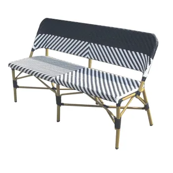 Vintage Design Waterproof Rattan Outdoor Bistro Restaurant Bench