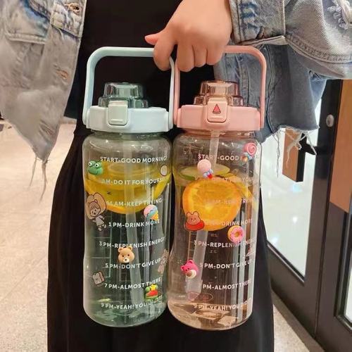 Sport Water Bottle Plastic Large Plastic Sports Water Bottle with Time Marker Manufactory