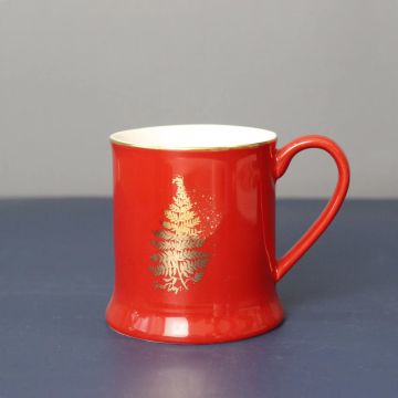 Ceramic Mug with Gold Rim and Custom Logo in Various Colors