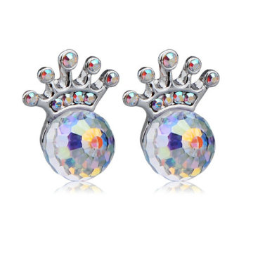 konungslig crystal stud örhänge med "färgad diamant