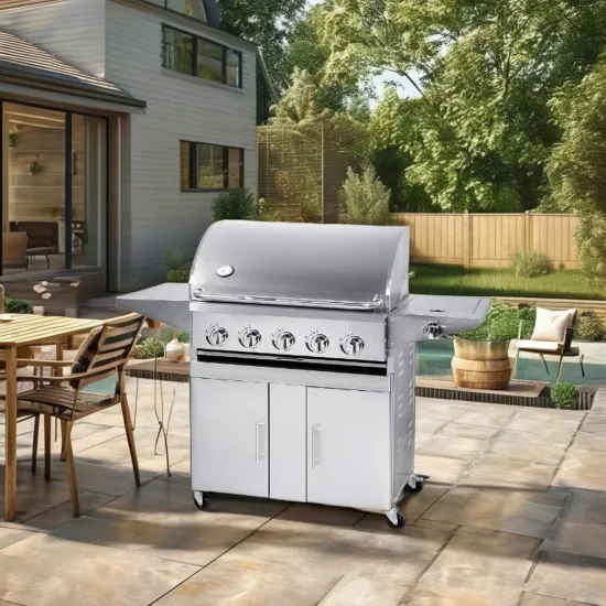 Auplex 5 Burner Commercial Stainless Steel Gas BBQ Grill