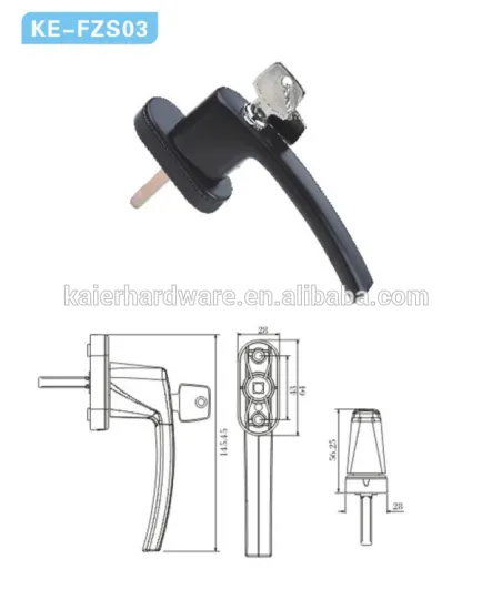 Hotsale casement window handle,aluminum door and window handles , window handles with lock KE-FZS03