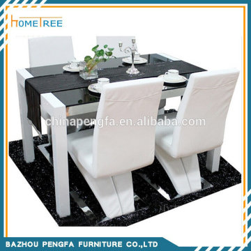 2015 Hot Sale Italiy Style Glass Top High Gloss Dining Table/Dining Table Set