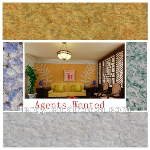 AGENTS WANTED-100% natural fibre colorful textured wall coating paint