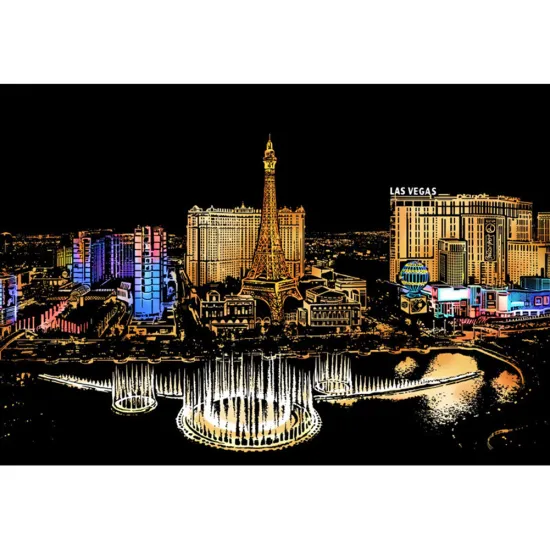 Las Vegas Scratch Paintings DIY Craft Drawing Toy Kids Scraping Paper Gift Kids Adults Scratch Painting Drawing Art Toy