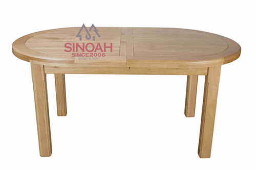 EL Solid Oak Wood New Design Oval Extending Table