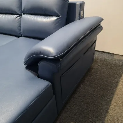 Classic Style L Shape Leather Sofa Set - Sectional and Functional Sofa Cum Bed for Home
