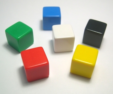 various sizes colorful blank dice