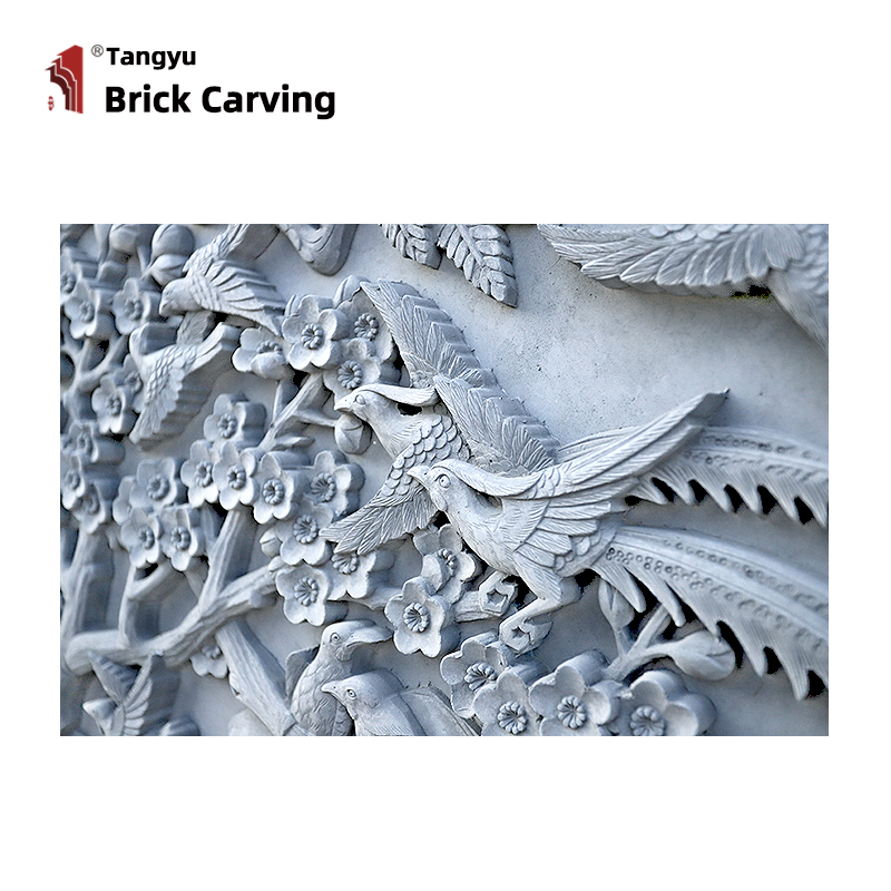 1.8m*0.75m Birds and Phoenix Brick Sculpture