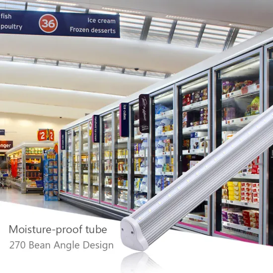V-Shaped Supermarket Shop Freezers with T8 LED Cooler Lights