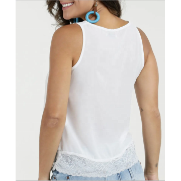 summer solid color with lace ruffles strap tops