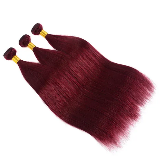 Cheap Virgin Brazilian Hair Bundles 99J Color Remy Human Hair Extensions