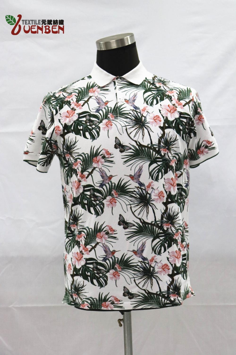 95%Cotton 5%Spandex Solid Jersey With Printed Shirt