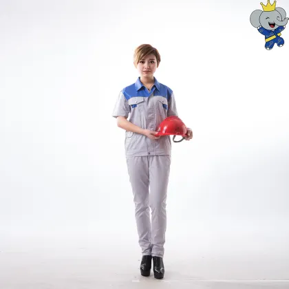 Gray Blue Workwear Trendy Matching Style