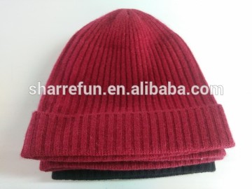 wholesale 91 stock colors 7gg ribbed cashmere beanie hats for men