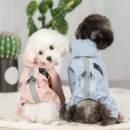 Dog clothing rainproof breathable reflective raincoat