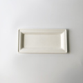 Rechthoekige Bagasse Serving Trays White Plates