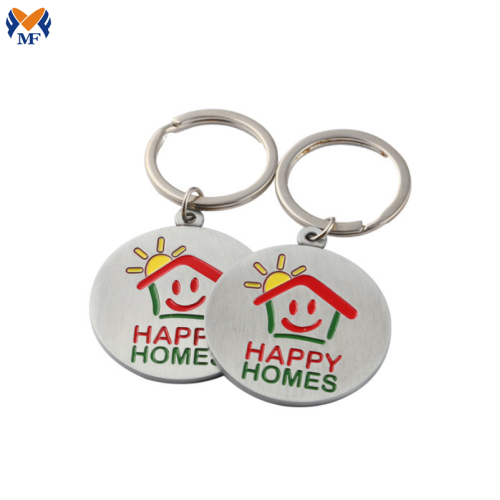 Metal Custom Zinc Alloy Keychain With Round Shape