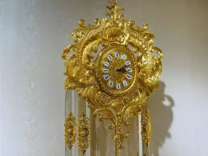 Luxurious Copper Grandfather Clock: European Floor Clock Crystal Standing Clock