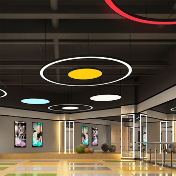 Modern RGB Effect Round Pendant Lights for Gym
