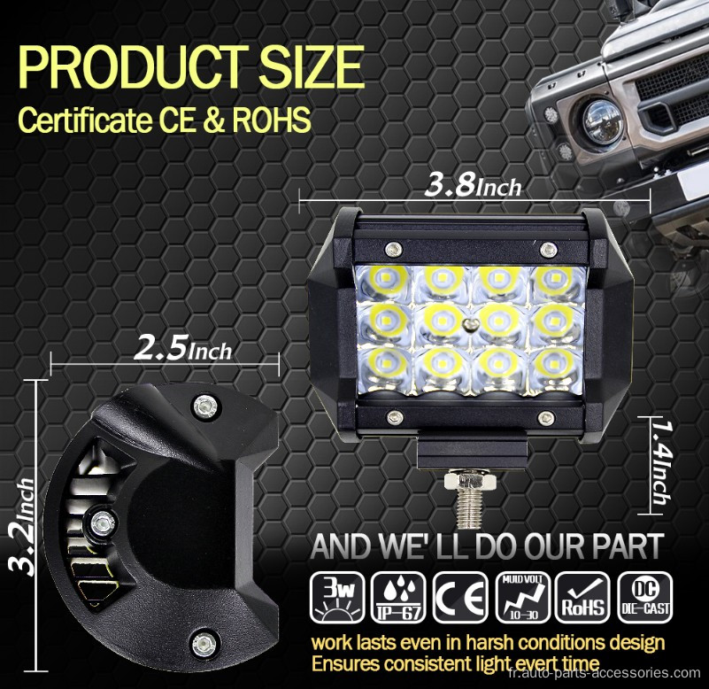 Lumière LED supérieure de voiture avec trois lignes Lumières