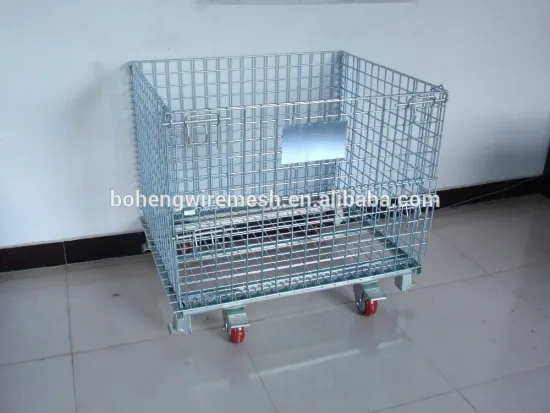 Folding Wire Mesh Container/ Stackable Storage Cage/ Metal Basket