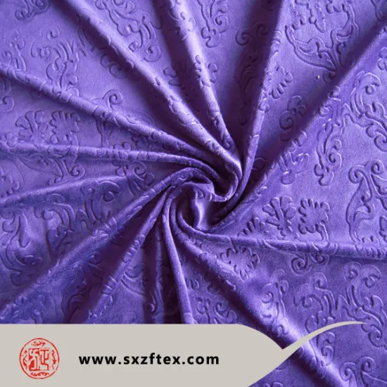 Brazil market fashion 100% polyester knit velour 3D emboss fabric for cushion
