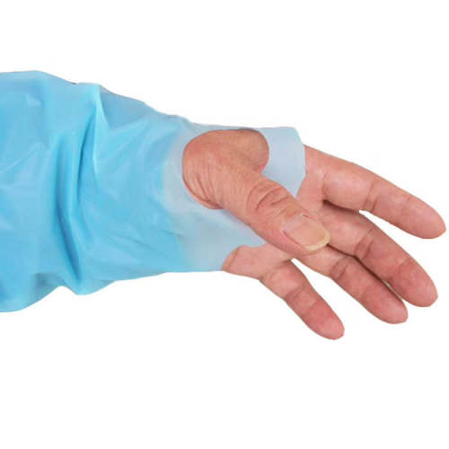 Protective clothing disposable cpe gown/apron CE and FDA certified long sleeve with thumb holes