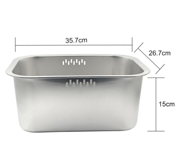 Durable Stainless Steel 201 Deep Water Metal Basin Colander & Strainer