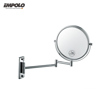 Brass Metal 3X Magnifying Wall-Mounted Double-Sided Makeup Mirror