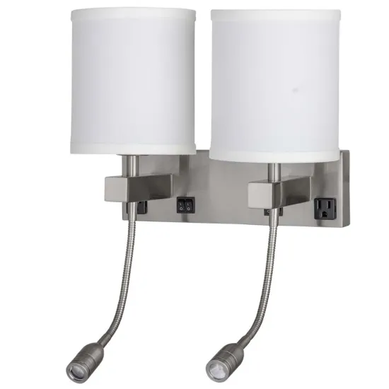 UL Certified Hotel Modern Wall Lamps with LED Reading Light for Bedroom