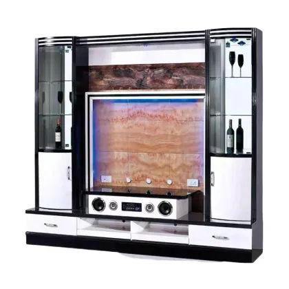 2024 Contemporary Trade Show Marble Floor Set: Table, Cabinet, Wandmeubel, Universal Furniture TV Stand