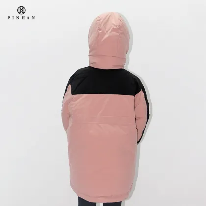 Kids Mid-Length Down Jackets - Girls' Thicken Hooded Coats for Autumn & Winter