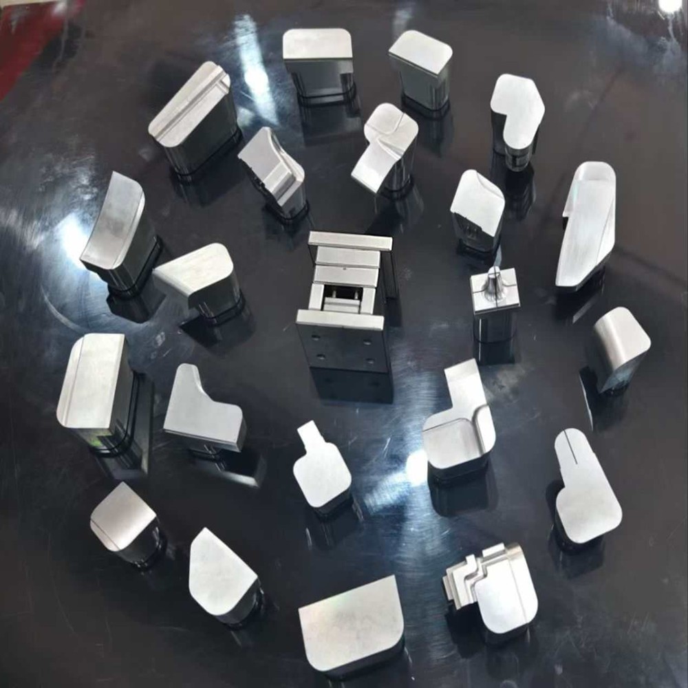 Precision injection molded parts posing. 