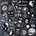 Schwarz-Weiß-Stoffstickerei Patch Applique Bügeln