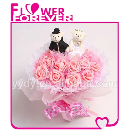 Wedding Bride Gifts Bue Rose Wedding Bouquet