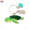 Metal brugerdefineret logo dyrehavskildpadde nøglering