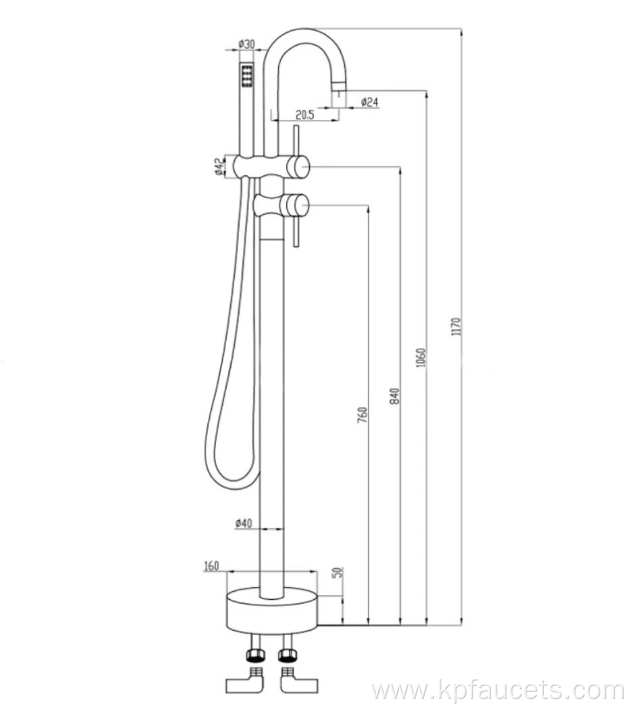 Modern Floor Standing Bathtub Faucet