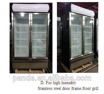 2015 glass door hot sale in the market refrigerator freezer