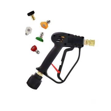 High Pressure Spray Water Gun with M22 Swivel & Metal Hose Connector and 5 Nozzle Tips for Karcher K2-K7