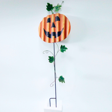 Pumpkin Halloween Metal Stake For Garden Decoration